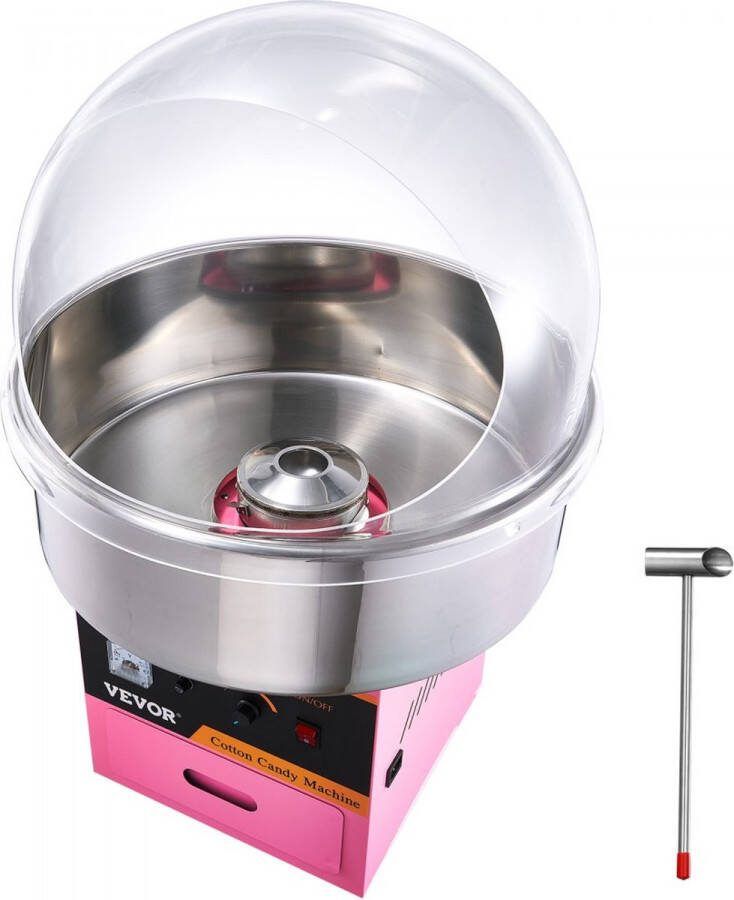 Suikerspinmachine RVS Suikerspinmachine Deksel 1kW Roze Draagbaar