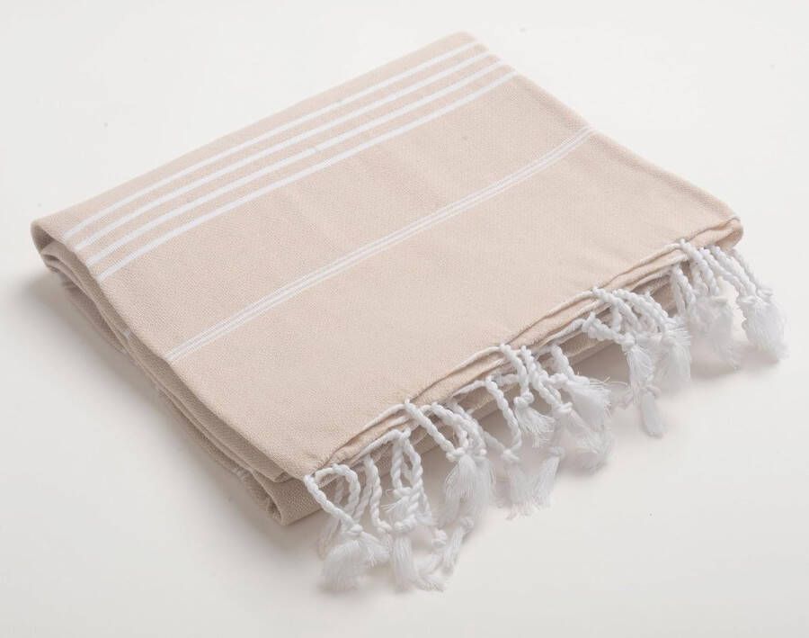 Sultan Hamamdoek saunahanddoek voor dames en heren badhanddoek saunahanddoek pestemal 100% katoen licht en absorberend oosterse badhanddoek 100 x 180 cm (beige)