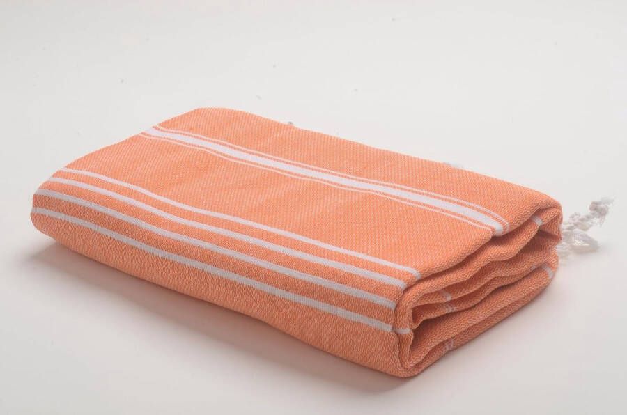 Sultan Hamamdoek saunahanddoek voor dames en heren badhanddoek saunahanddoek pestemal 100% katoen licht en absorberend oosterse badhanddoek 100 x 180 cm (oranje)