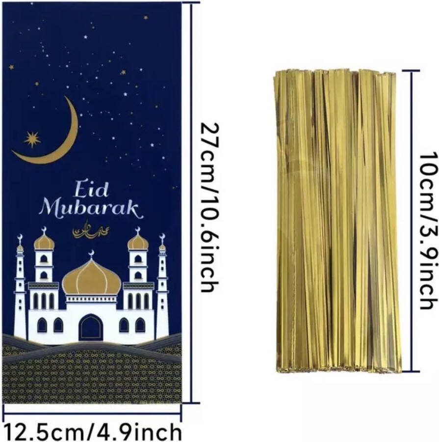 SunleyDeals 10 x Eid mubarak uitdeelzakjes Suikerfeest traktatiezakjes Eid uitdeelzakjes Eid traktatie Eid snoepzakjes