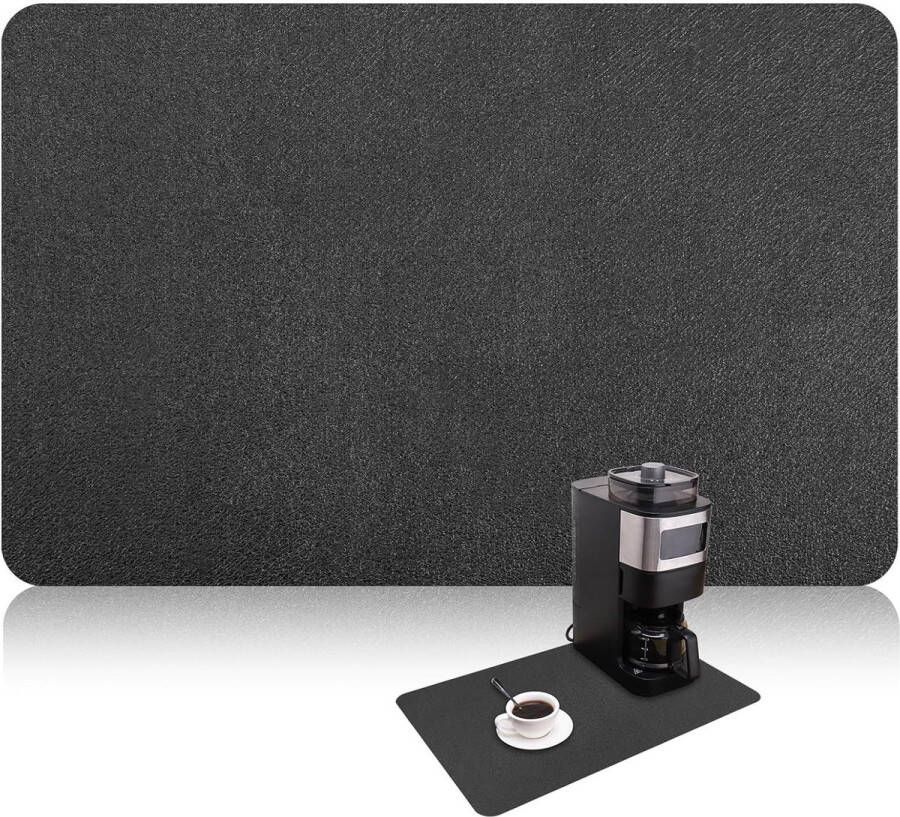 Super absorberende afdruipmat servies zwart sneldrogend droogmat onderlegger keuken cafetaria 60 x 40 cm