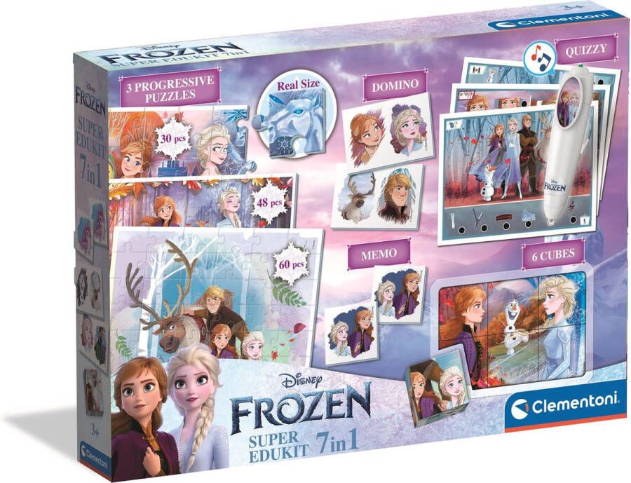 Clementoni Disney Frozen Super Edukit 7 spelletjes in 1 Educatief Speelgoed Vanaf 3 jaar