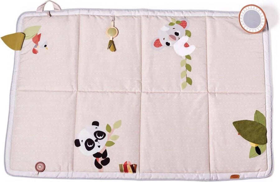Super Mat XL Baby Speelkleed Sensorische Speelmat (150x100 cm) met Rammelaar en Knisperspeeltje Geschikt voor 0+ Maanden Inclusief Buikliggingspiegel en 12 Mijlpaalkaarten Boho Chic Stijl
