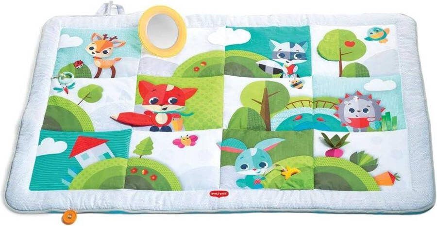 Super Mat XL Baby Speelkleed Zachte Speelmat 150x100 cm 9 Activiteiten Buikliggingspiegel Kiekeboe-activiteit Bijtspeeltje Meadow Days play mat baby