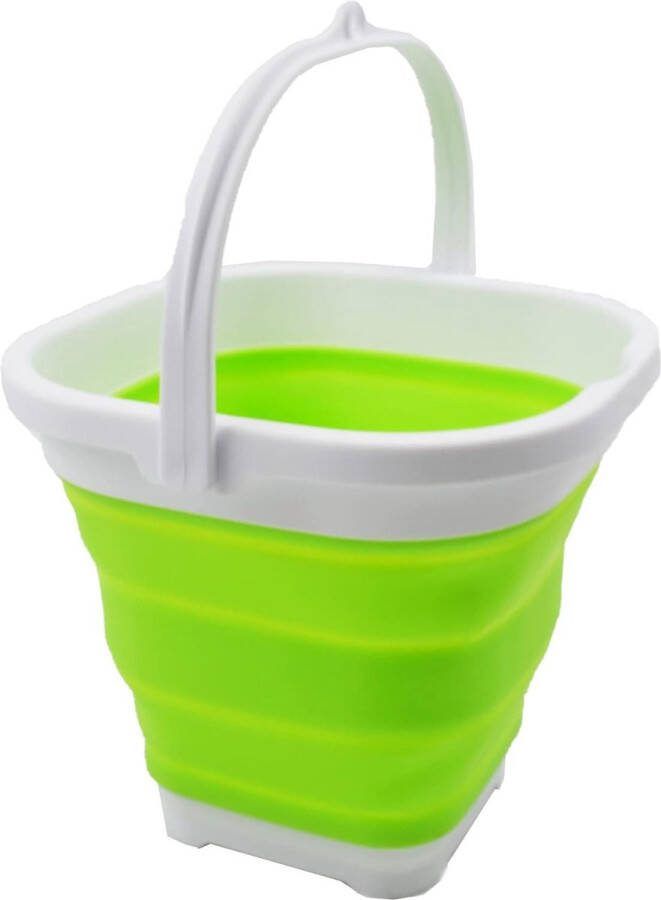 Super Mini vierkante opvouwbare kunststof emmer 2 6 l opvouwbare vierkante bak draagbare viswateremmer ruimtebesparende outdoor waterpot (wit grasgroen)