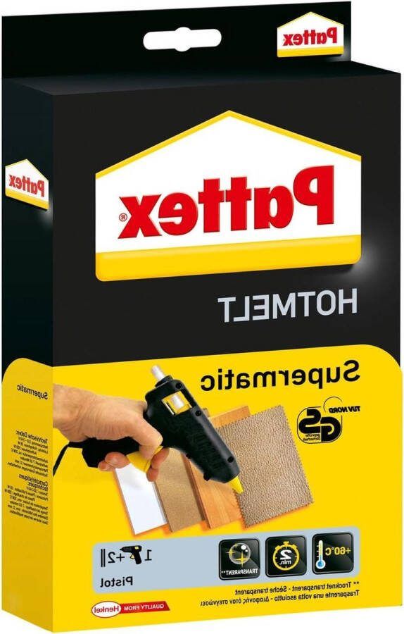 Supermatic professioneel lijmpistool met elektronische temperatuurregeling set 2 lijmstiften