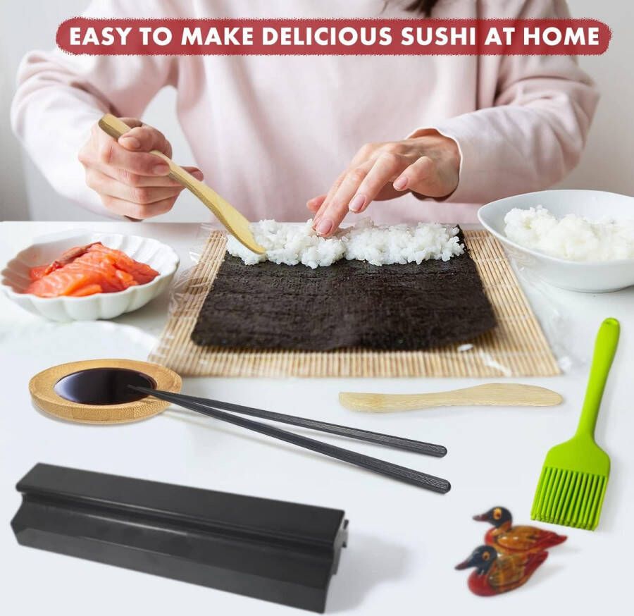 Sushi Maken Kit Sushi Maker Set voor Beginners 21 Stuks Plastic Premium Set Sushi Tool Set Sushi Rijst Roll Mold Vormen DIY Sushi Prefect Thuis Sushi Tool