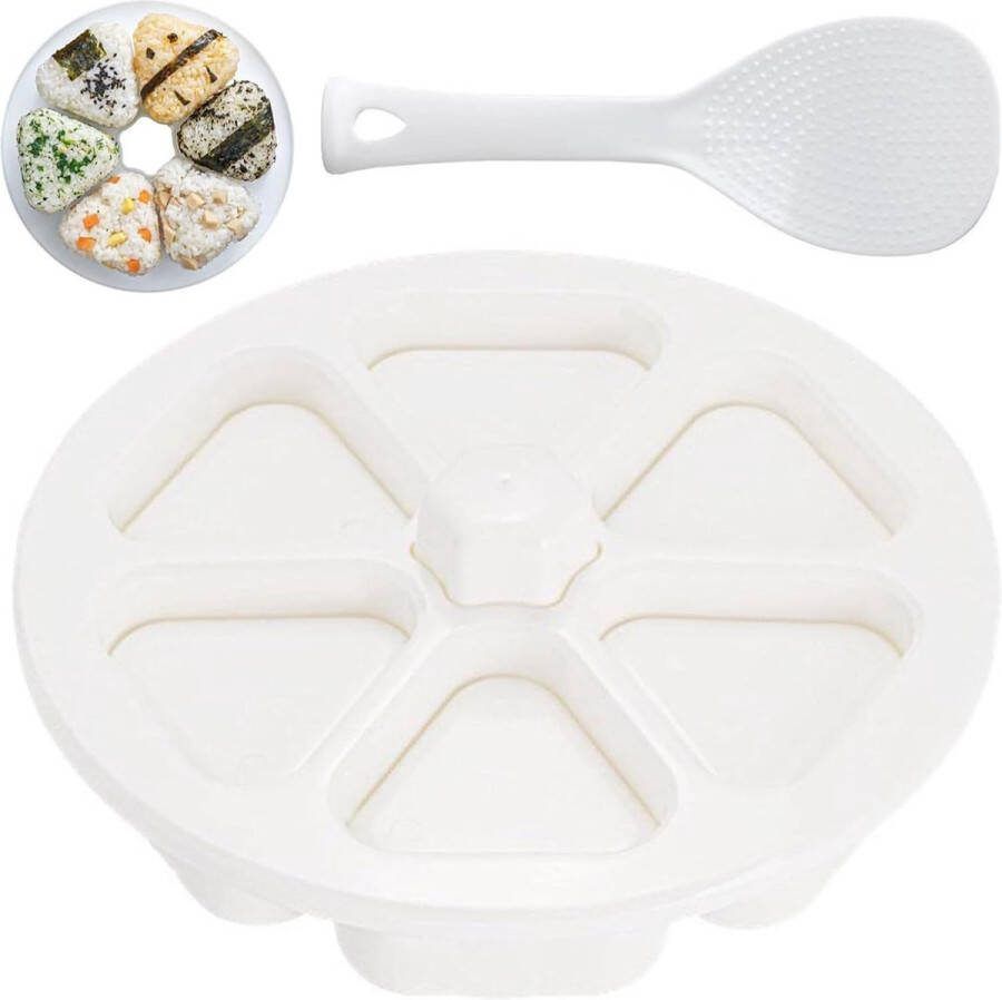 Sushi Maker 6 in 1 Onigiri-vorm met 1 rijstlepel herbruikbare sushi-vorm Onigiri Sushi-vormset doe-het-zelf rijstbalvorm voor thuiskeukens kleuterscholen scholen en buitenkamperen