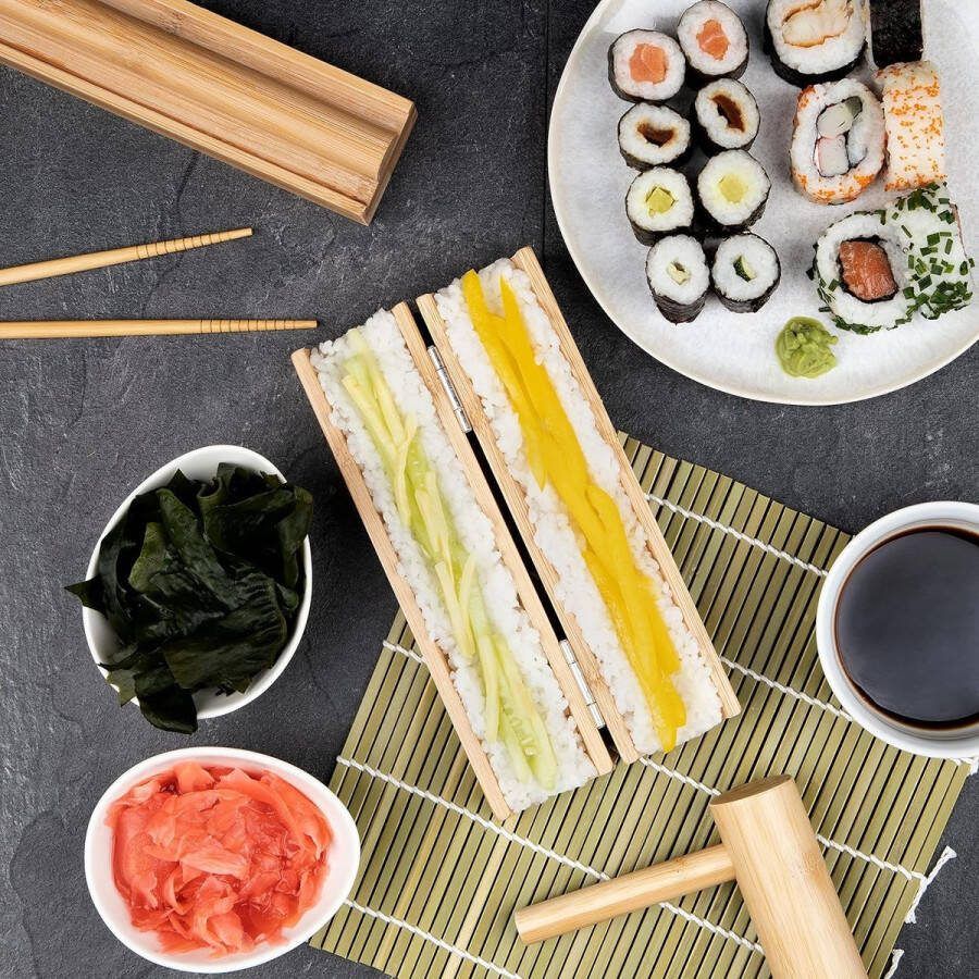 Sushi Maker Set sushi-set om zelf te maken sushi roller bazooka sushi kit bamboe mat rolmat sushi machine 100% bamboe