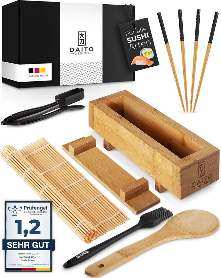 Sushimaker Met Sushi Accessoires en Recepten voor Heerlijke Sushi Varianten Sushiset om zelf te maken Gemaakt van gecoat bamboe De Sushi Maker Set voor Sushiliefhebbers