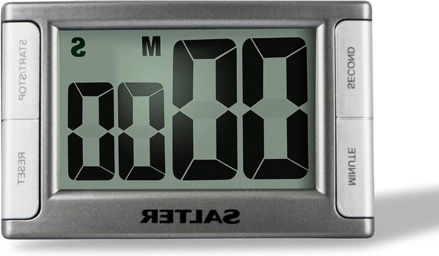 SVXR Premium Contour Digitale Stopwatch Elektronische Timer Magnetisch en Zelfstaand Tot 99 min en 59 sec Pieper en Start-Stopknop 2 Jaar Garantie Zilver kookwekker digitaal