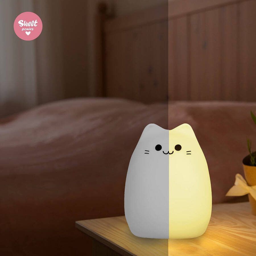 Sweet Pony's (12 19 cm x 12 19 cm x 18 8 cm; 330 g LED-lamp kattencadeaus voor kinderen met afstandsbediening slaapkamerlamp werkt op batterijen stokpaardje eenhoorn