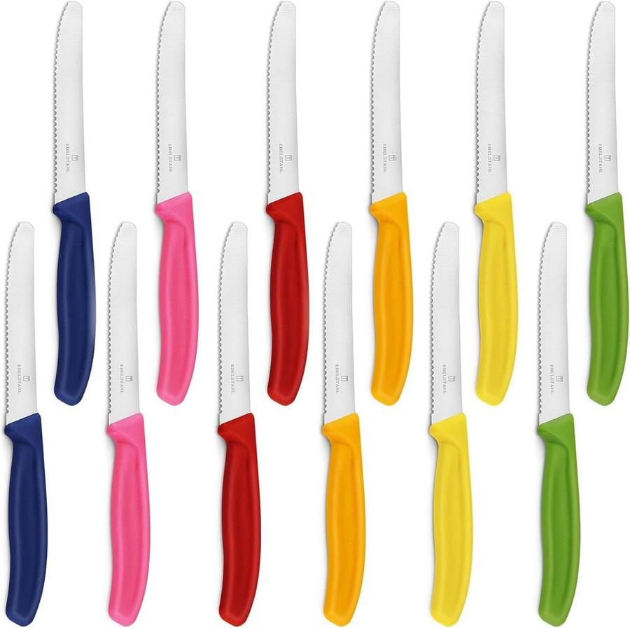 Swiss Classic 12 stuks tafelmessen keukenmessen broodjesmes Swiss Classic met gekartelde rand