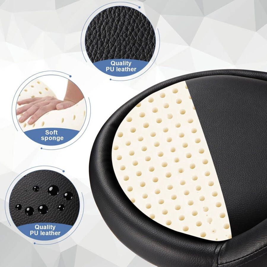 Swivel Rolling Kruk met Wielen Hoogte Verstelbare Kruk Opstellen Stoel met Lage Rug Zwart Ergonomisch Ontwerp