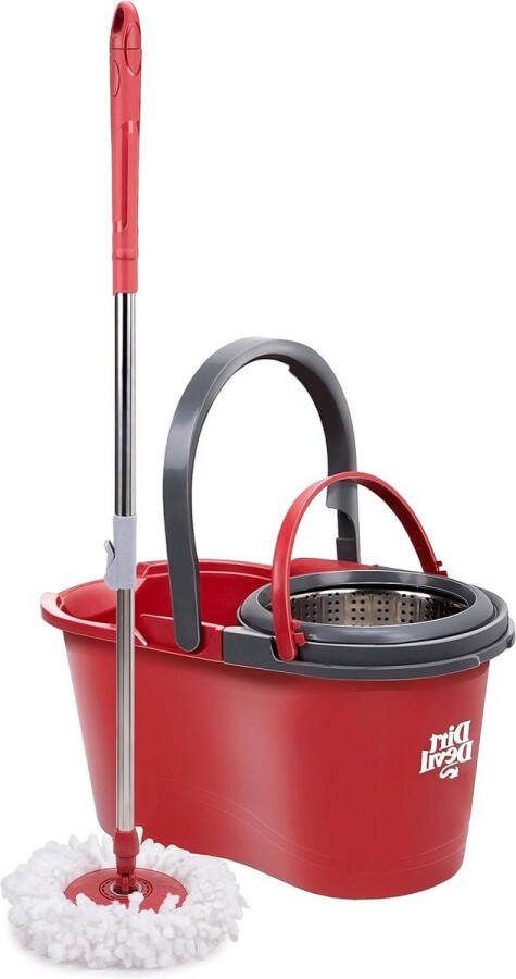 Systeem mop met wringer 16 L 17 x 98 118 cm rood