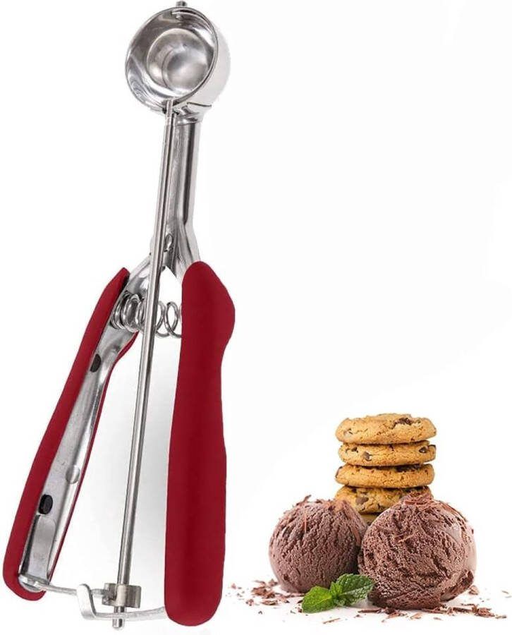T IJssportioneerder roestvrij staal 304 Cookie Scoop 5 cm ijsschep ijslepel met ontspanner ijslepel koekjeshouder voor fruit ijs koekjes deeg ijs