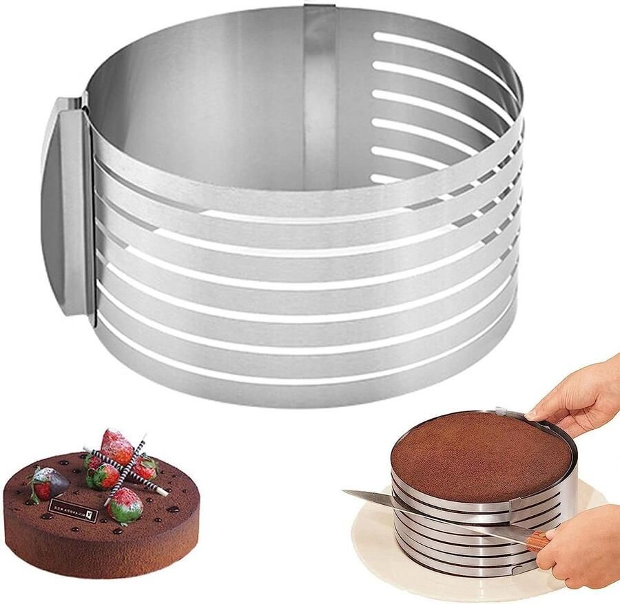 Taart snijder ring ronde taartringvorm mousseform onmisbaar voor alle hobbybakkers diameter 152-203 cm Taartsnijder