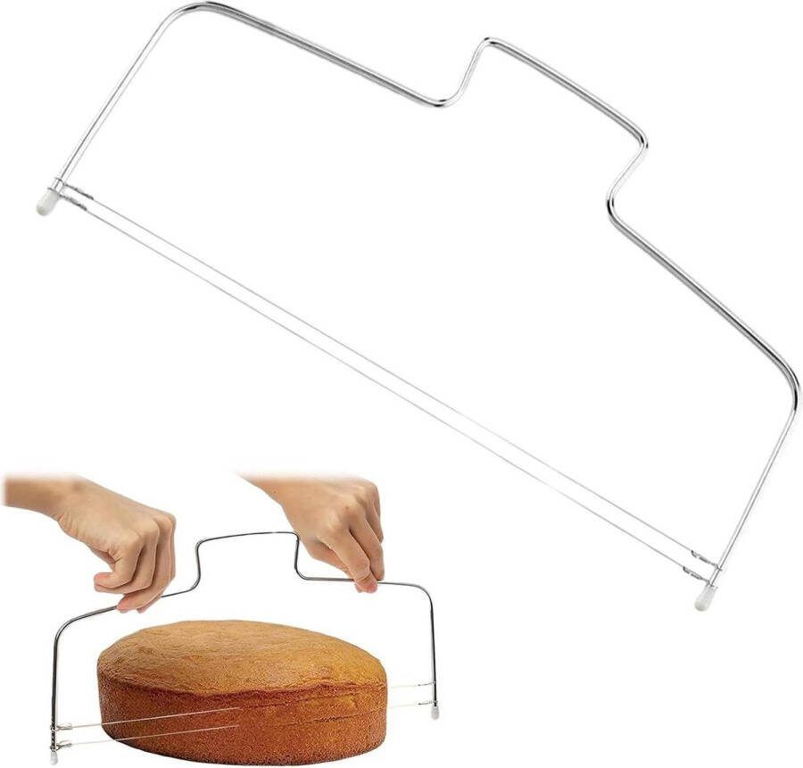 Taartsnijder 2 getande snijdraden 32 cm in hoogte verstelbaar roestvrij staal bakaccessoires voor taarten voor het snijden van taarten en brood