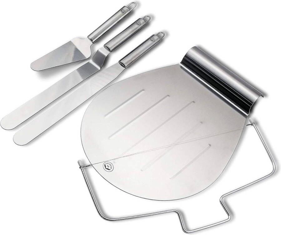 Taartsnijder 5 st set Rvs Cake Aanpassen Decorating Serveren Server Lifter Slicer Rechte Offset Icing Frosting Spatels