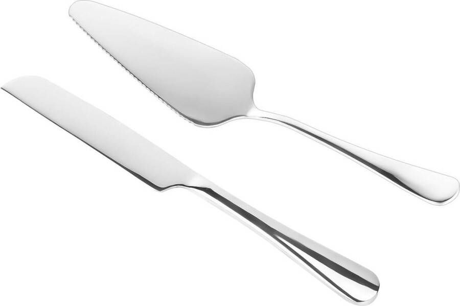 Taartsnijder Bruidstaart Messenset Roestvrij Staal Cake Snijset Cake Cutter Set voor Bruiloft Verjaardag Viering Zilver