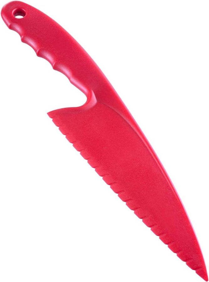 Taartsnijder extra breed lengte 29 cm kunststof rood