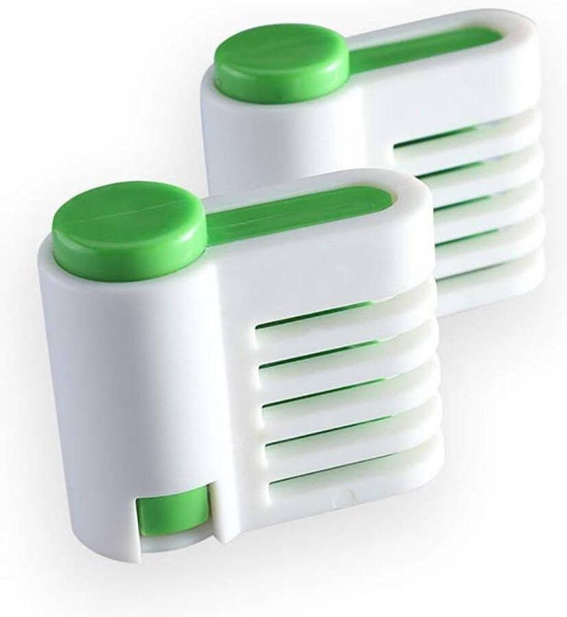 Taartsnijder Kunststof Fixator Taartbodem Snijhulp 5-Lagen Taart Cutter Leveler Broodsnijder Slicer Keukenfixator 2 Stuks (Groen)