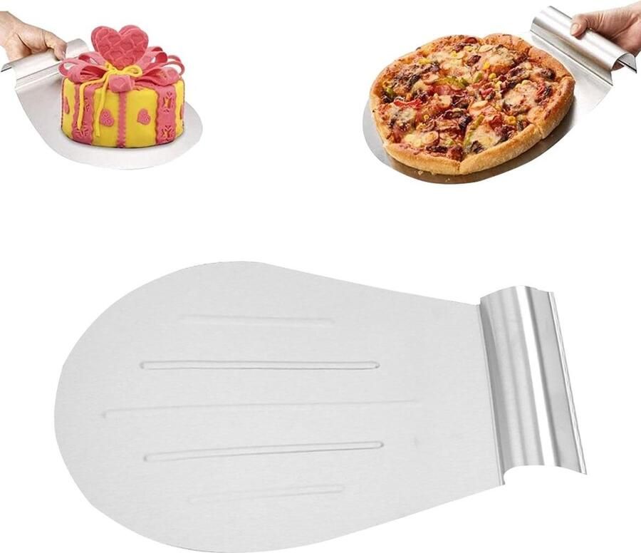 Taartsnijder roestvrij staal met handgrepen taartredder en pizzaspatel taartschep eraan