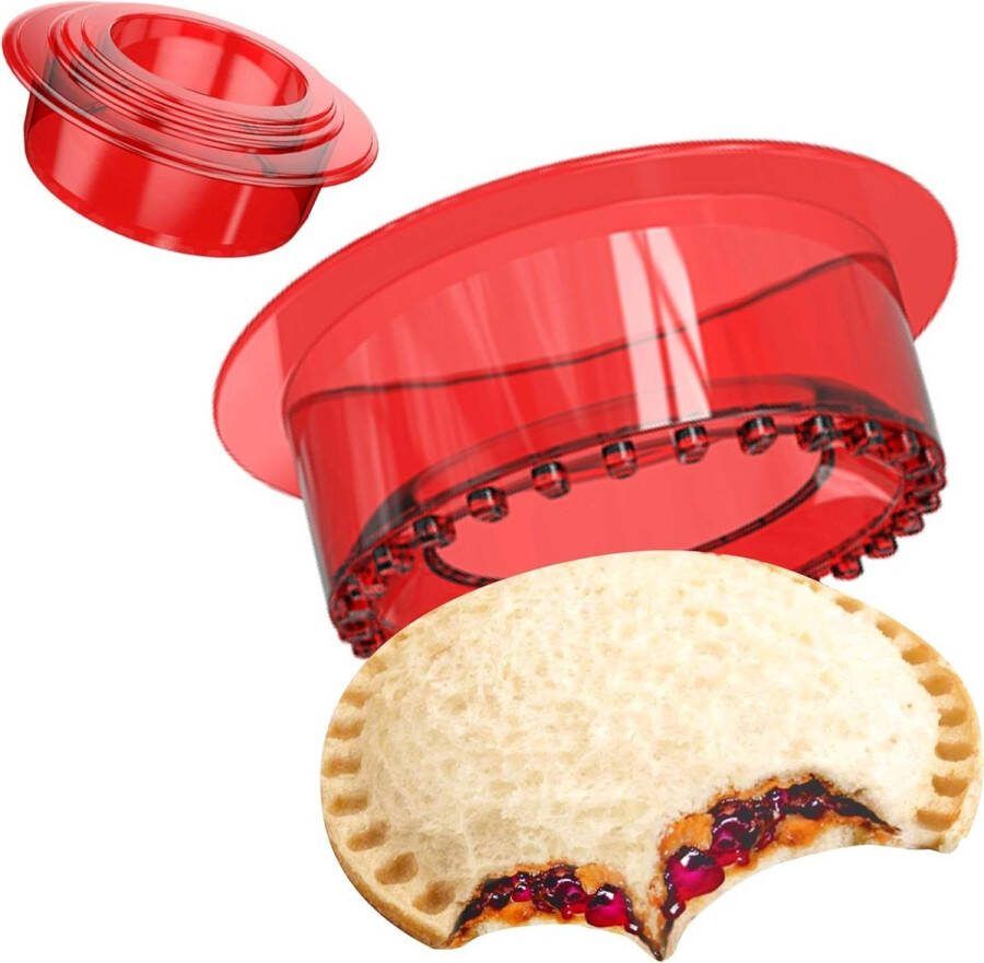 Taartsnijder Set voor Brood Sandwichsnijpers Sealer Kinderen Meisjes Jongens Panini Persen Rood