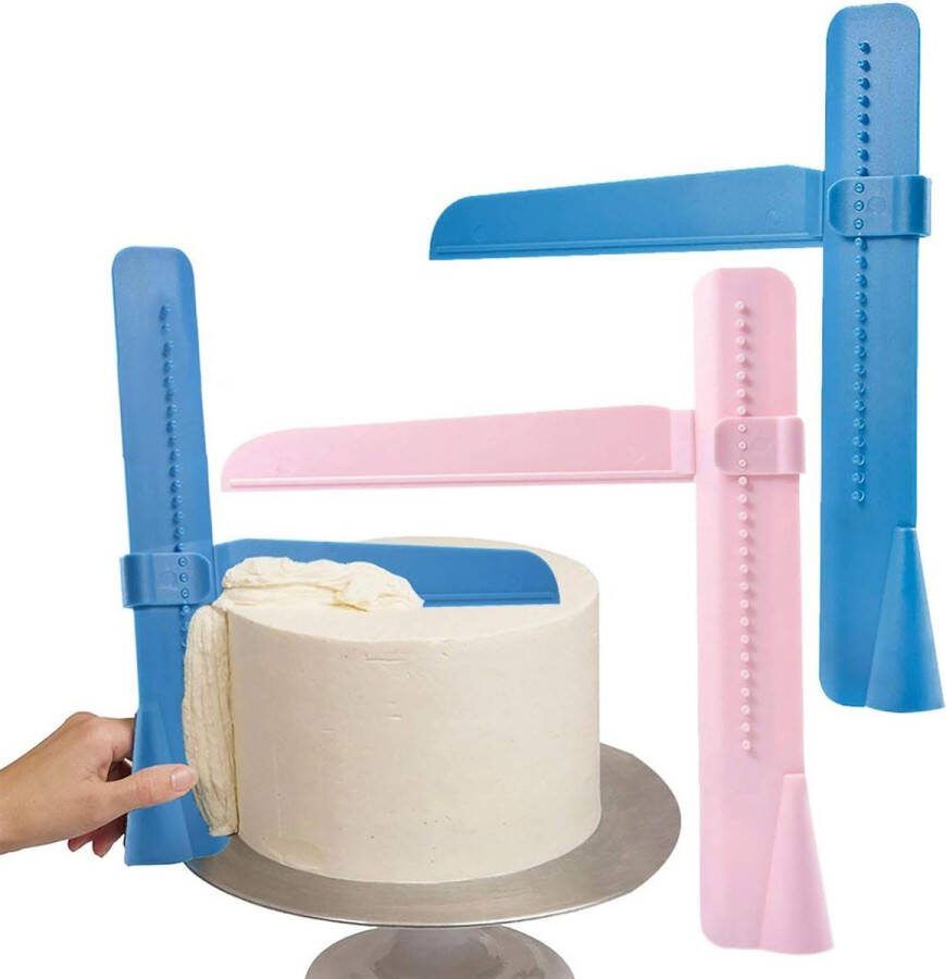 Taartsnijder Suikerglazuur Aanbrengen Cake Instelbare Diy Bakken Decoreren Taarten CrèMe Plastic Taartspatel Fondant Glad Cakescraper 2 Stuks