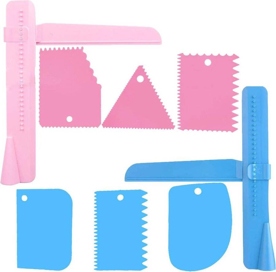 Taartsnijder verstelbare cake smoother polijstmachines 6 stuks verschillende cake buttercream schrapers icing smoother fondant cream edge smoothing decoreren gereedschap voor cake cream bakken brood cake cream en pizza
