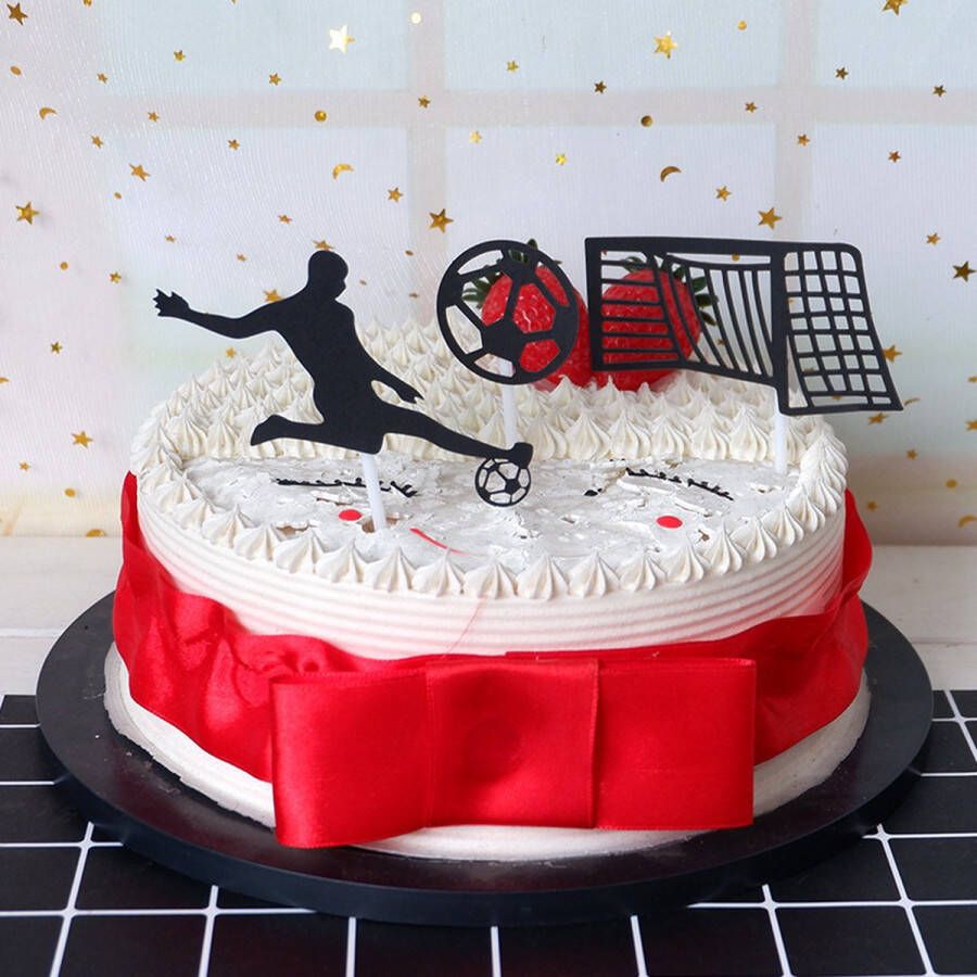 Taarttopper voetbal happy birthday verjaardag taartdecoratie verjaardag