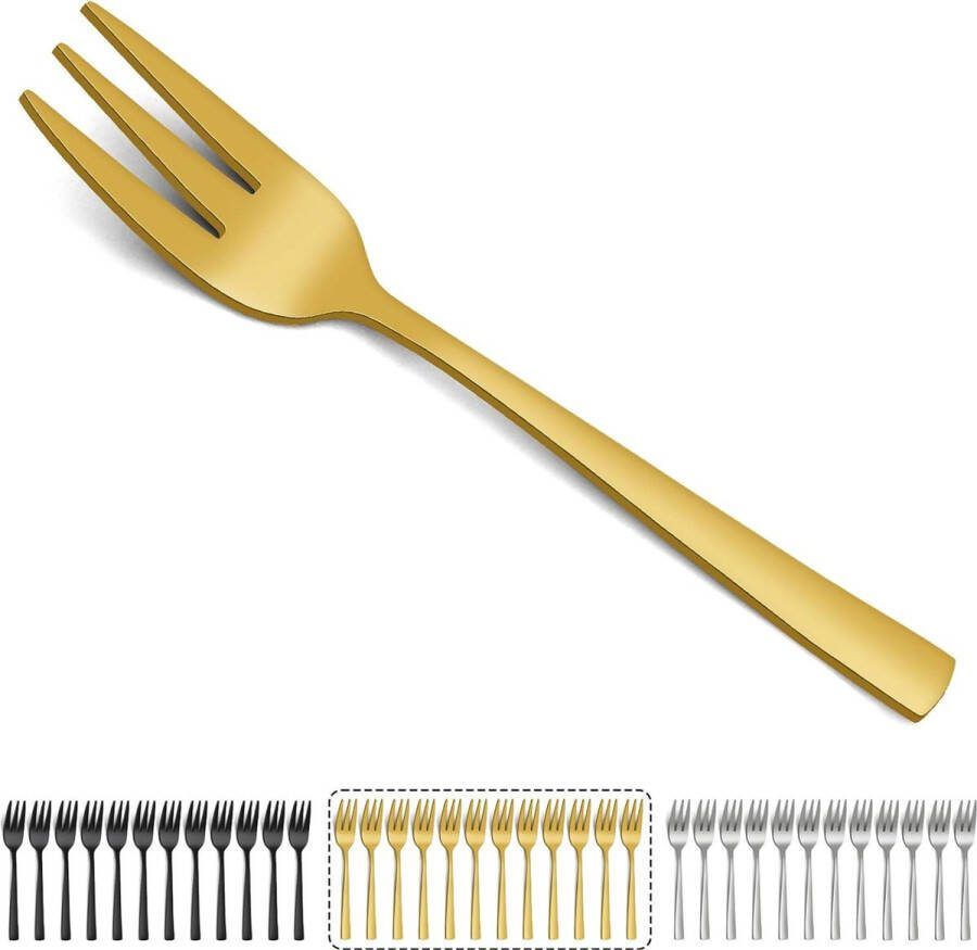 Taartvorken 12 stuks kleine vorken dessertvorken 5 inch (14 1 cm) roestvrijstalen vorken taartvorken voor thuis feest restaurant vaatwasmachinebestendig