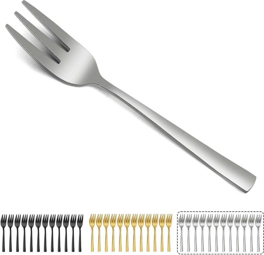 Taartvorken 12 stuks kleine vorken dessertvorken 5 inch (14 1 cm) roestvrijstalen vorken taartvorken voor thuis feest restaurant vaatwasmachinebestendig