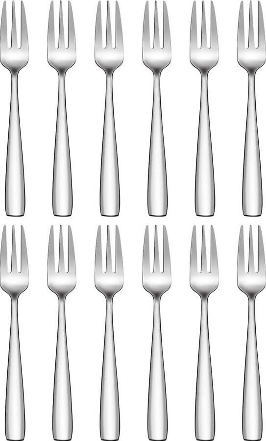 Taartvorken 12 stuks kleine vorken van roestvrij staal dessertvorken taartvorken theevorken kleine slavorken voorgerecht voor thuis feest restaurant vaatwasmachinebestendig