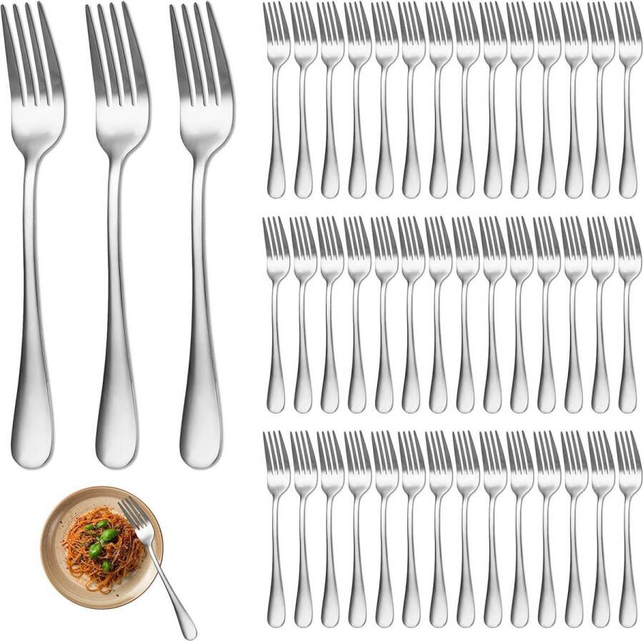 Taartvorken 48 stuks dessertvorken eetvorken 20 7 cm roestvrijstalen vorken metalen vorken eetvorken tafelvorken voor huishoudens restaurants kantines enz