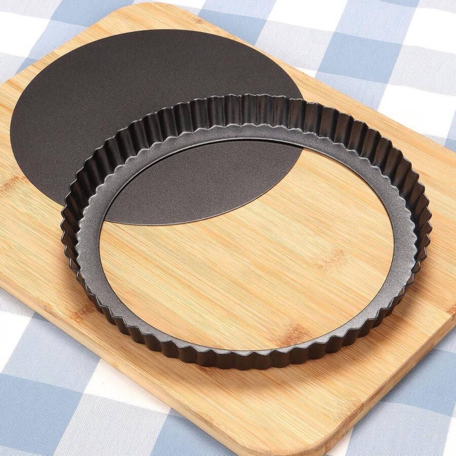 Taartvorm met hefbodem en anti-aanbaklaag quichevorm fruitcakevorm bakblik ronde bakvorm voor taart en quiches tartelette vormpjes 30 cm tartelette vormen