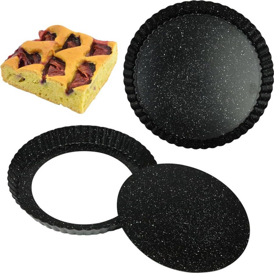 Taartvorm met hefbodem quichevorm antiaanbaklaag diameter 27 cm ronde bakvorm voor quichetaart