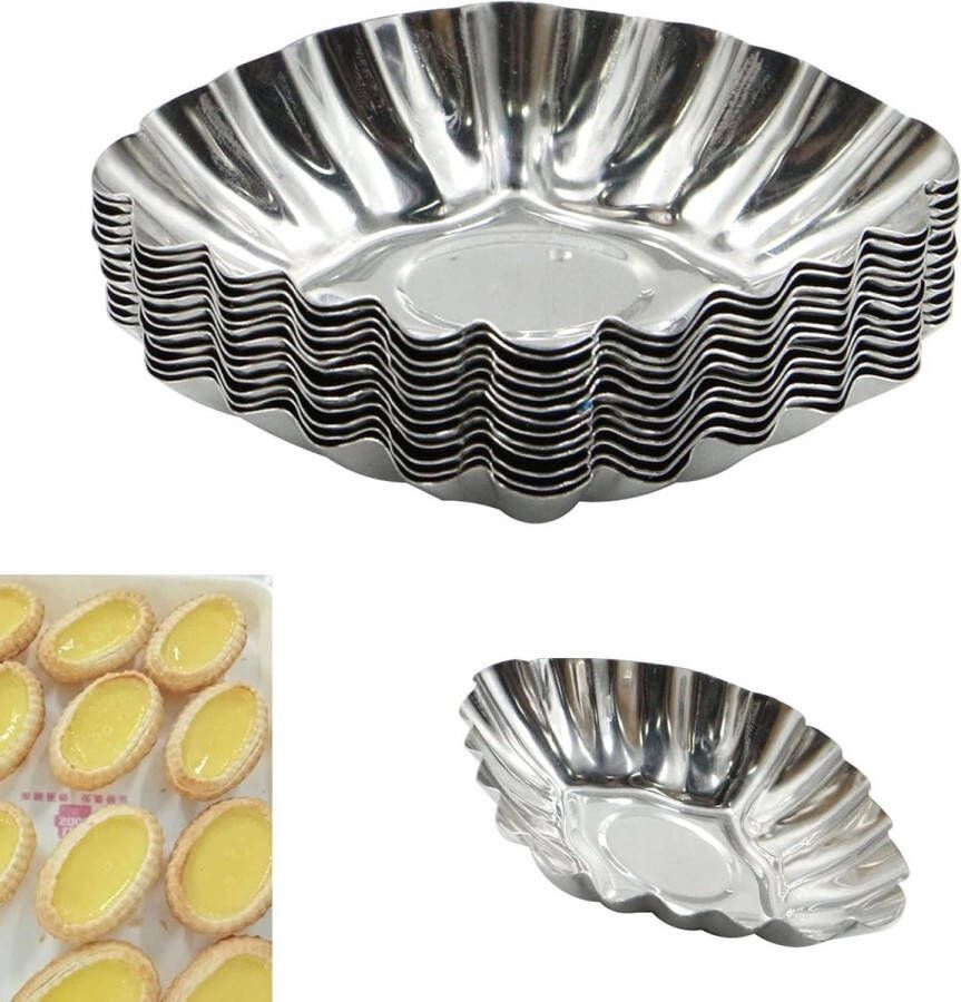 Taartvorm Quiche Eieren Roestvrij Staal Mini Ramequin Taartvormen-20 stuks tartelette vormen