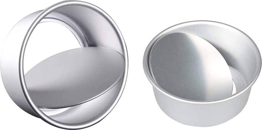 Taartvorm ronde cakevormen ronde bakvormen anti-aanbaklaag aluminium geschikt voor heerlijke taarten thuis 2 stuks 15 5 cm en 20 cm zilver