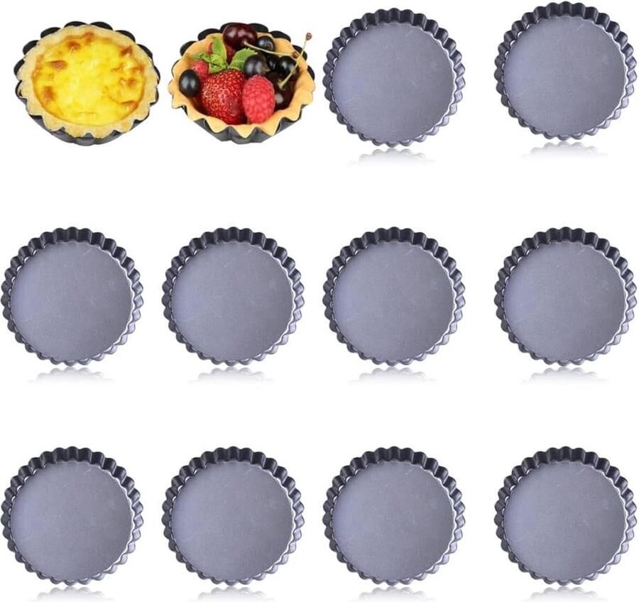 Taartvorm van 12 cm verpakking met 10 taartvormen taartpannen quichevormen kleine taartvormen voor het maken van eiertaartjes kleine cakes