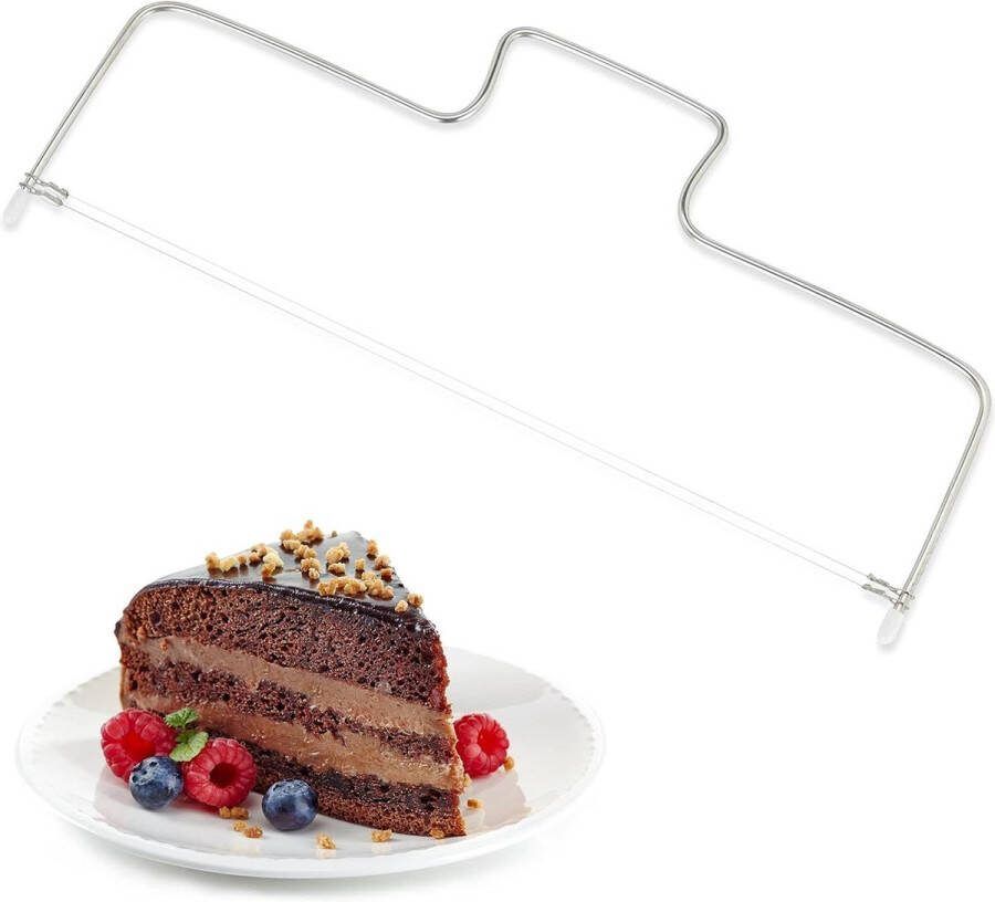 Taartzaag Roestvrij Staal Verstelbaar Hoogte Vaatwasserbestendig Zilverkleurig 34 cm Taartsnijder