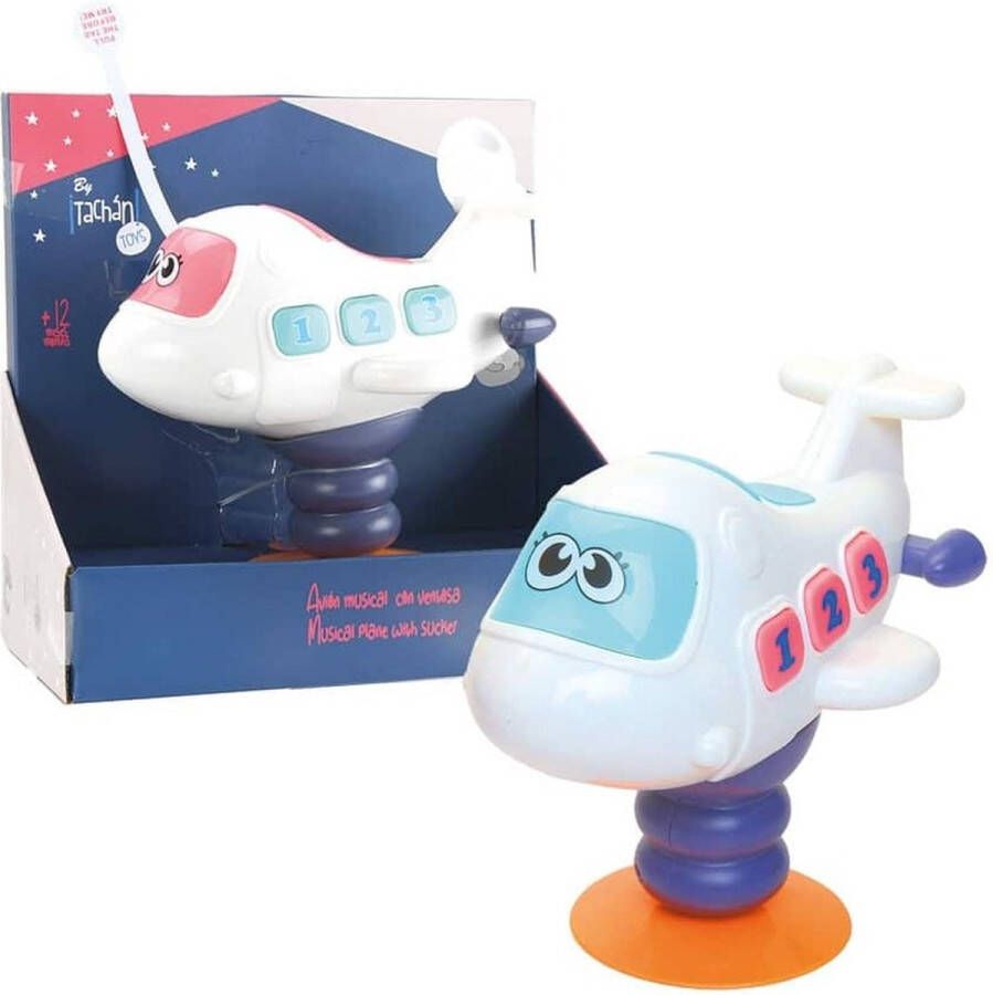 Tachan Zuignap Vliegtuig met Licht en Geluid Baby Speeltje met Zuignap Inclusief Batterijen