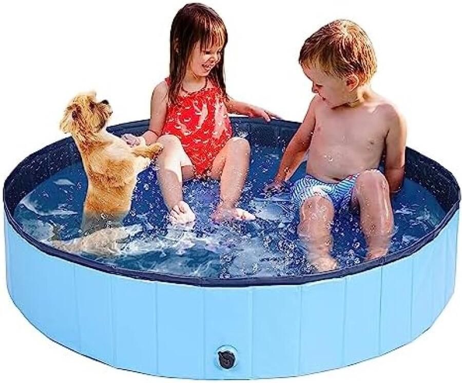 Taeku Opvouwbaar Hondenzwembad Badkuip PVC Antislip Stabiel voor Tuin Patio Badkamer