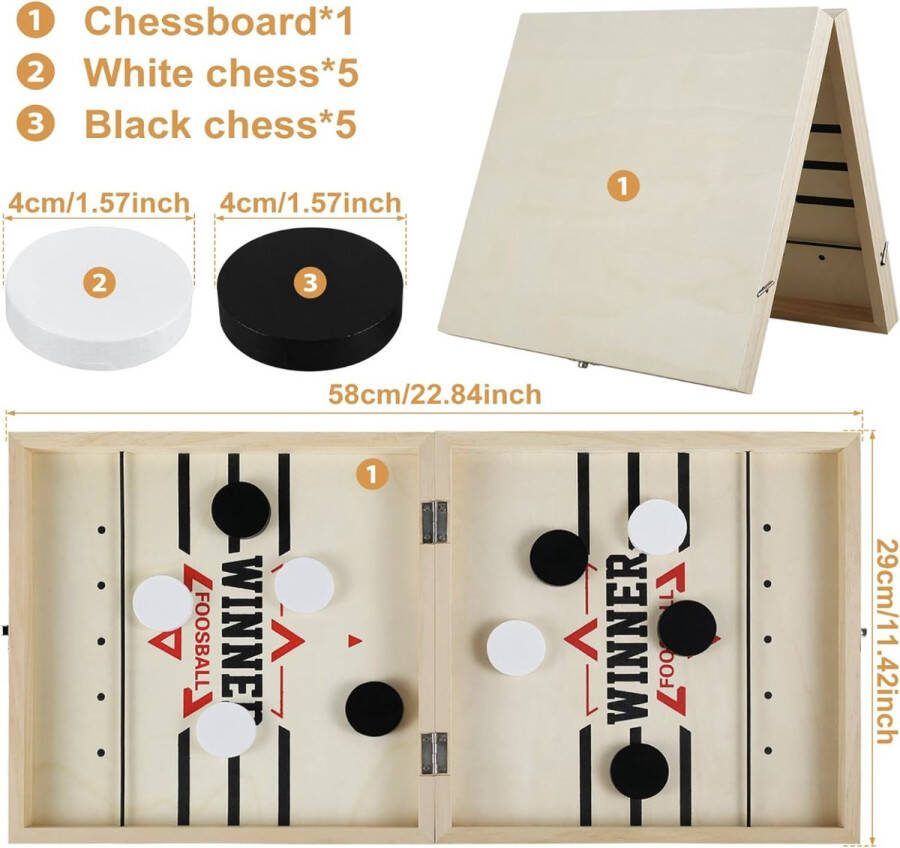 Tafelhockey-speelgoed hockey-bordspel tafelhockey bordspel hockey katapult bordspel puck spel draagbare schaakbordset voor twee spelers feestspelletjes ouder-kind-interactie