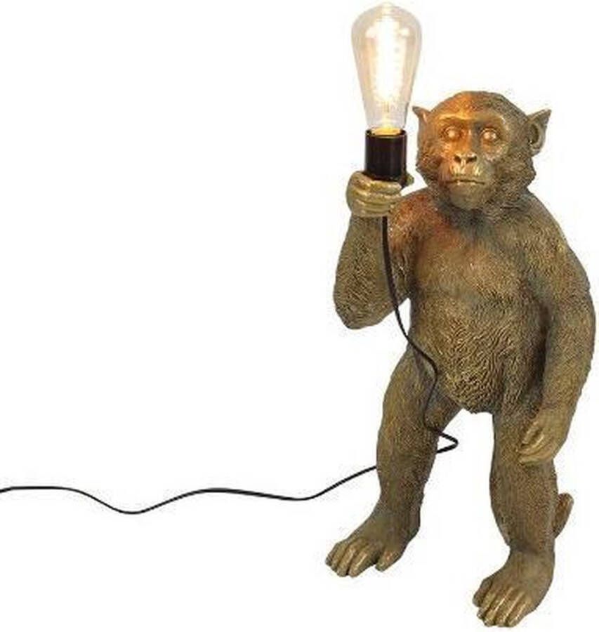 Tafellamp Dierenlamp Gouden Aap Koko staand