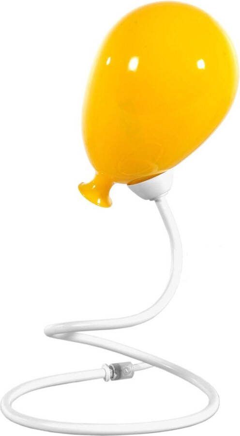 Tafellamp kinderkamer wit metaal oranje glas inclusief lamp