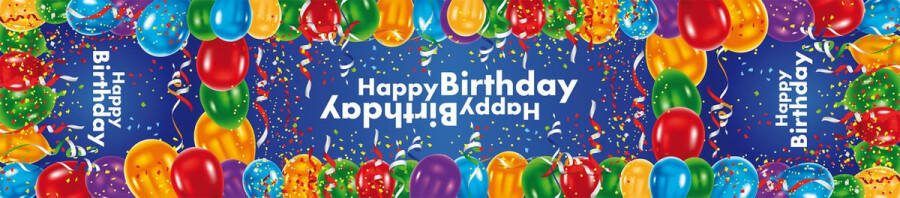 Tafelloper 'Happy Birthday' groot 200x44 cm ballonnen