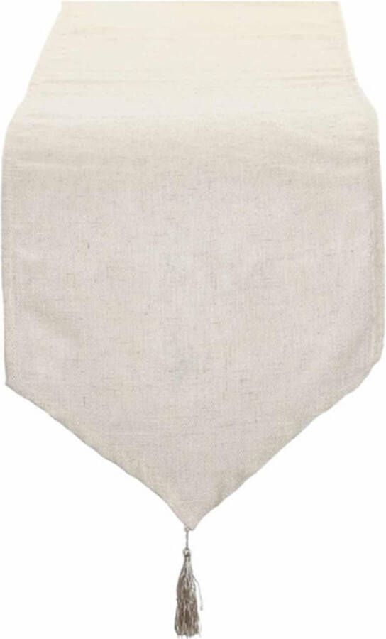 DKD Home Decor Tafelloper Crème Polyester (35 x 135 x 1 cm)