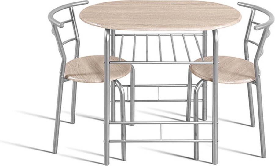 Tafelset Bella Grijs Rechthoek 80x53cm Hoogte 74 cm