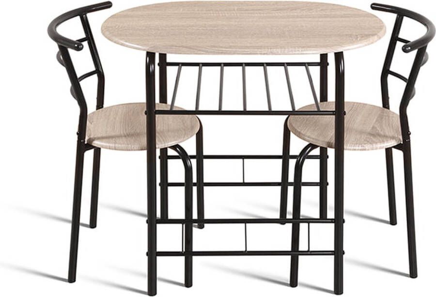Tafelset Bella Zwart Rechthoek 80x53cm Hoogte 74 cm